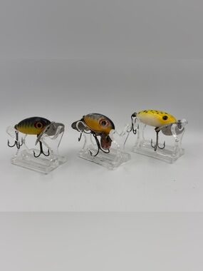 Lot 3 Vintage Fred Arbogast Jitterbug Hula Dancer Lures + Hook Protectors